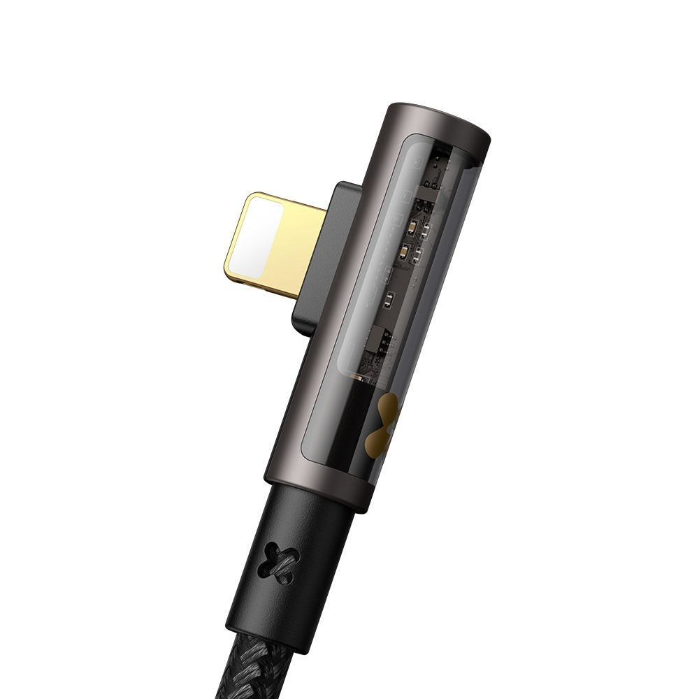 Mcdodo - Data Cable (CA-3510) - USB-A to Lightning, 90 Degree Design, 3A, Transparent Design, 1.2m - Black