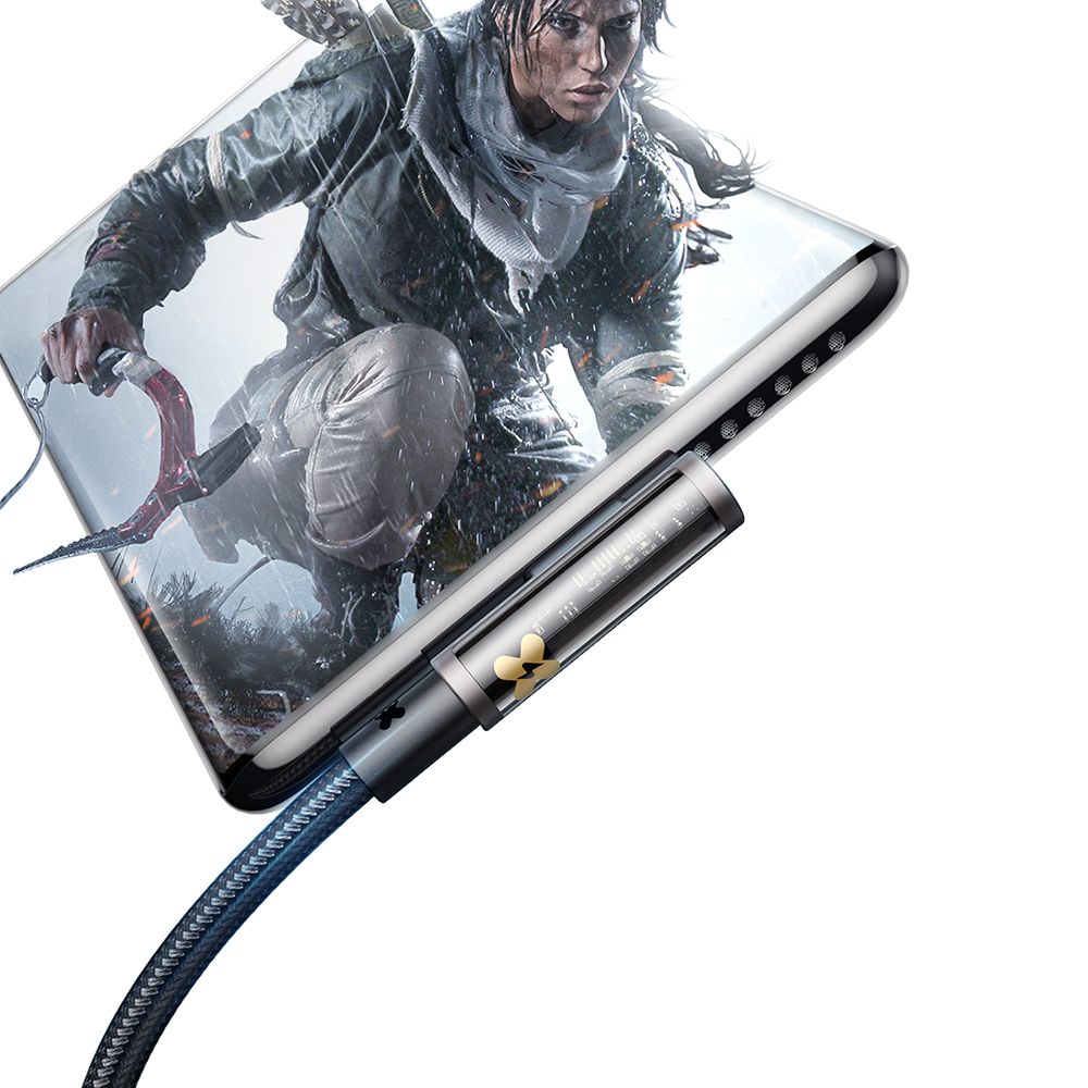 Mcdodo - Data Cable (CA-3380) - USB-C to USB-A, 90 Degree Design, 6A, Transparent Design, 1.2m - Black