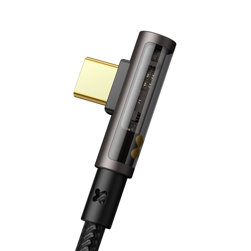 Mcdodo - Data Cable (CA-3380) - USB-C to USB-A, 90 Degree Design, 6A, Transparent Design, 1.2m - Black