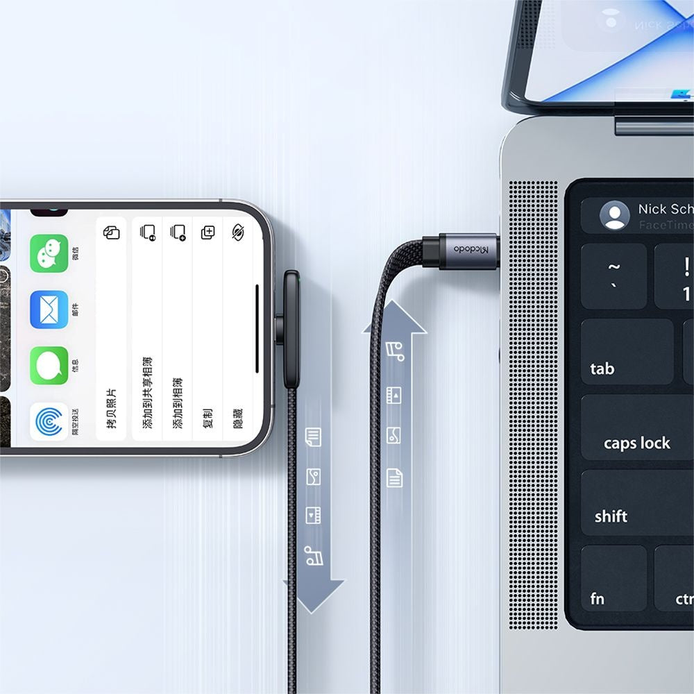 Mcdodo - Data Cable (CA-3350) - Type-C to Lightning, 90 Degree Design, 36W, LED Indicator, 1.2m - Black