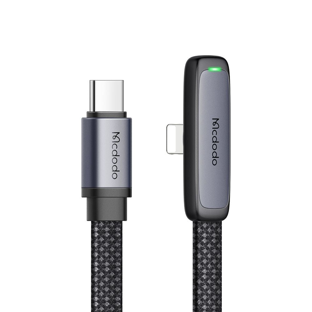 Mcdodo - Data Cable (CA-3350) - Type-C to Lightning, 90 Degree Design, 36W, LED Indicator, 1.2m - Black