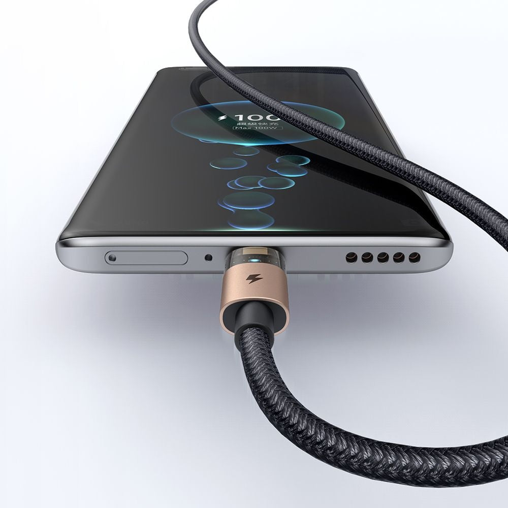 Mcdodo - Data Cable (CA-6891) - with Charging Light, USB-C to USB-A, Transparent Cable, 6A, 1.2m - Desert Gold