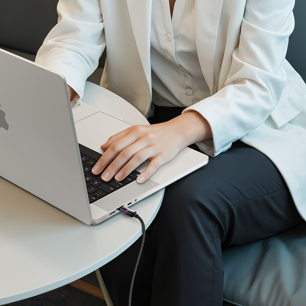 Mcdodo - Data Cable (CA-8200) - with 7 Colorful Lights, USB-C to USB-C, 100W, 5A, 1.2m - Black