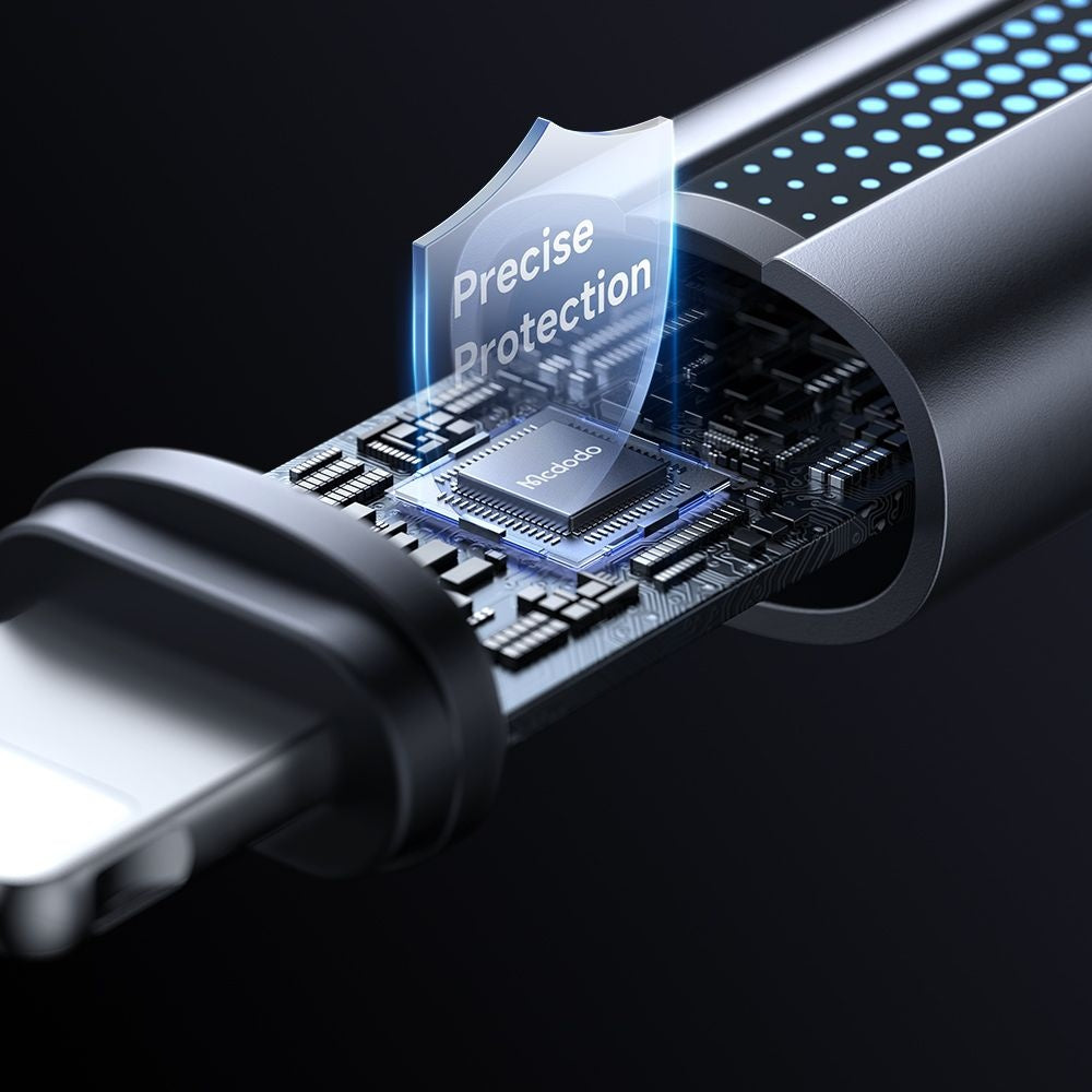 Mcdodo - Data Cable (CA-5660) - with Breathing Light, USB-A to Lightning, 3A, 1.2m - Black