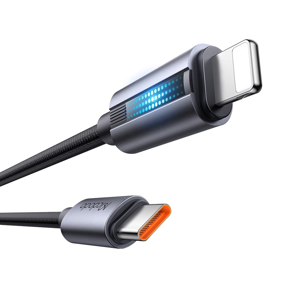 Mcdodo - Data Cable (CA-5710) - with Breathing Light, USB-C to Lightning, 36W, 3A, 1.2m - Black