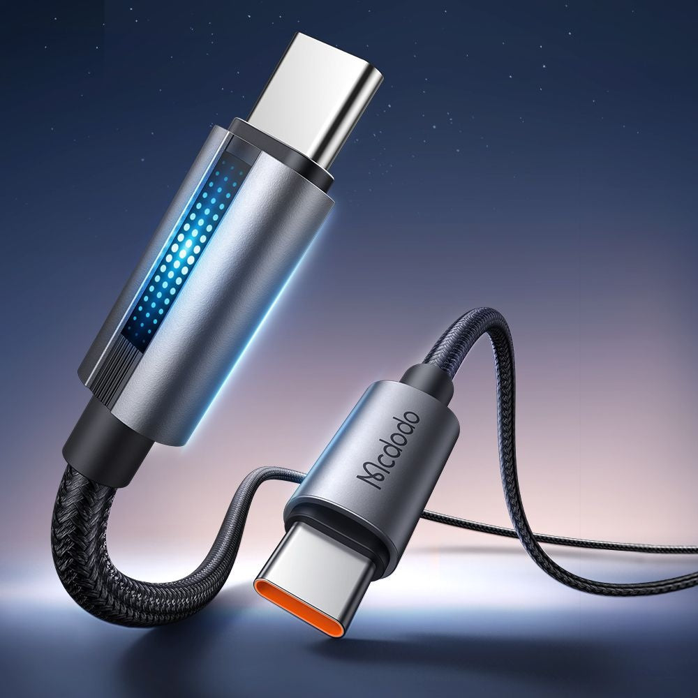 Mcdodo - Data Cable (CA-5740) - with Breathing Light, USB-C to USB-C, 100W, 5A, 1.2m - Black