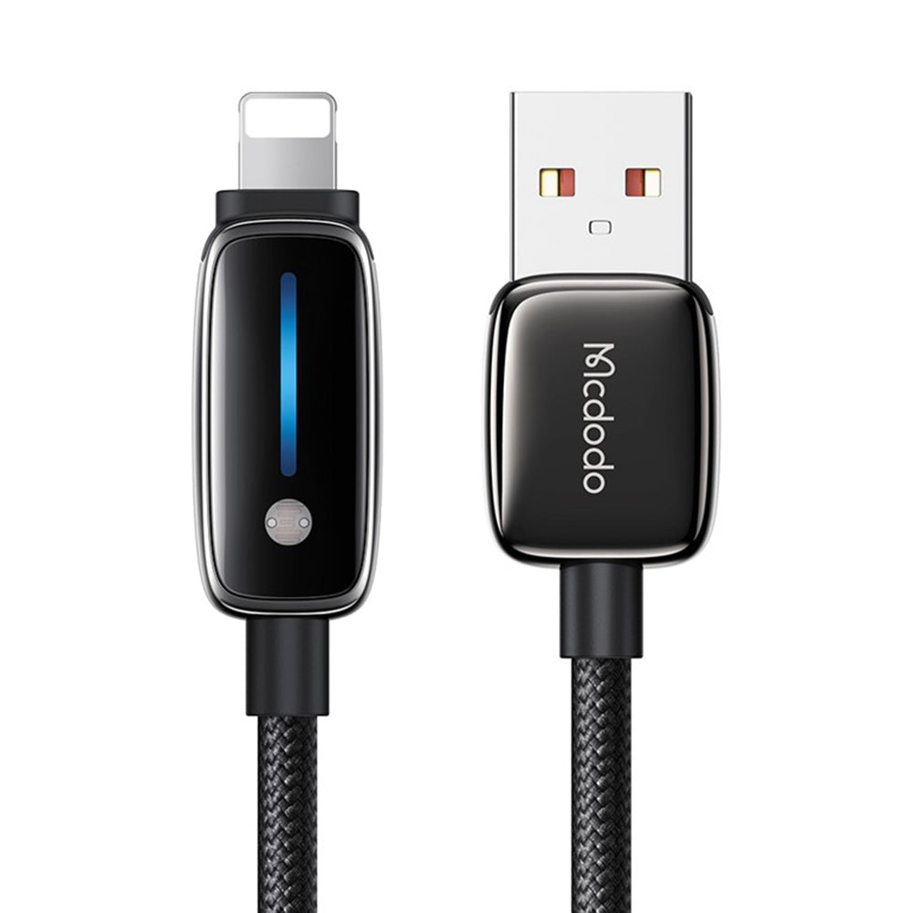 Mcdodo - Data Cable (CA-0010) - with Auto Brightness Adjustment, USB-A to Lightning, 3A, 1.2m - Black