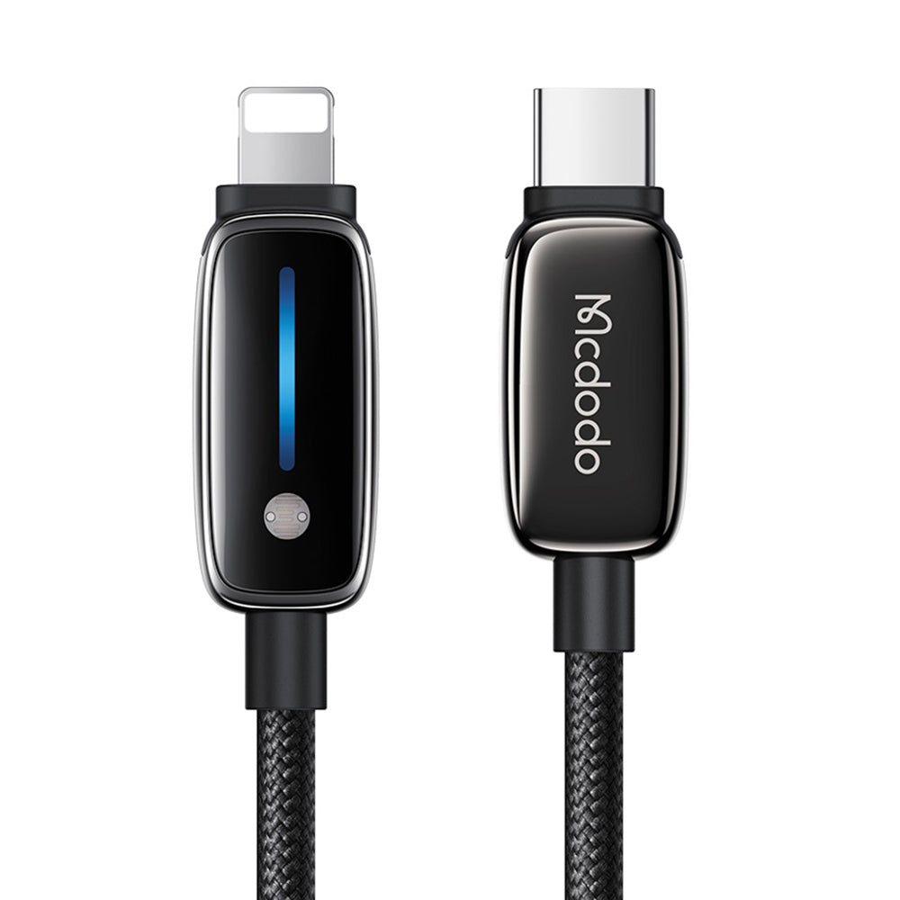 Mcdodo - Data Cable (CA-0050) - with Auto Brightness Adjustment, USB-C to Lightning, 36W, 1.2m - Black