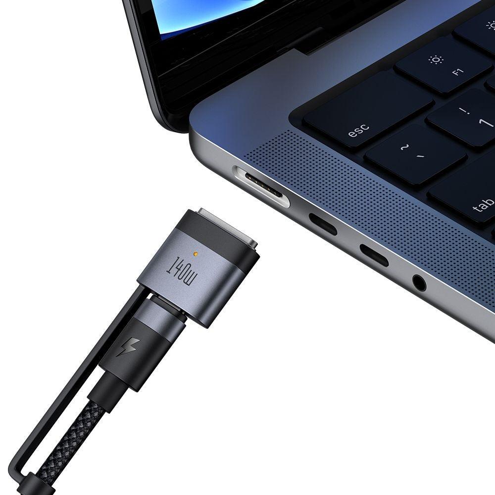Mcdodo - 2in1 Data Cable (CA-0140) - USB-C to USB-C + MagSafe 3, 240W, LED Indicator, 2m - Black