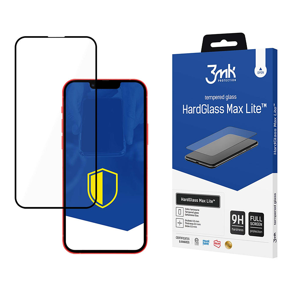 3mk - HardGlass Max Lite Tempered Screen Protector - iPhone 13 / iPhone 13 Pro - Black