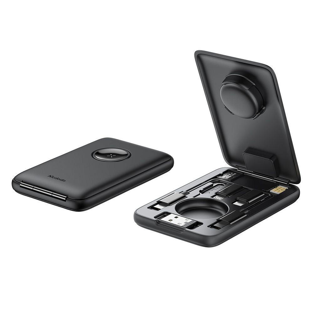 Mcdodo - 8in1 Accessory Organizer (CH-2440) - with Built-in Apple Watch Charger, Fast Charging, Portable Design - Black