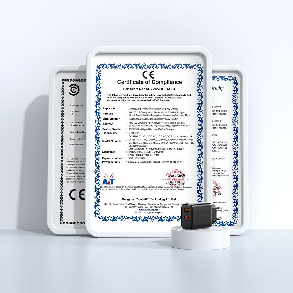 Mcdodo - Wall Charger Beryllium Series (CH-5070) - 2x USB-A. 12W, 2A, Fireproof PC - Black