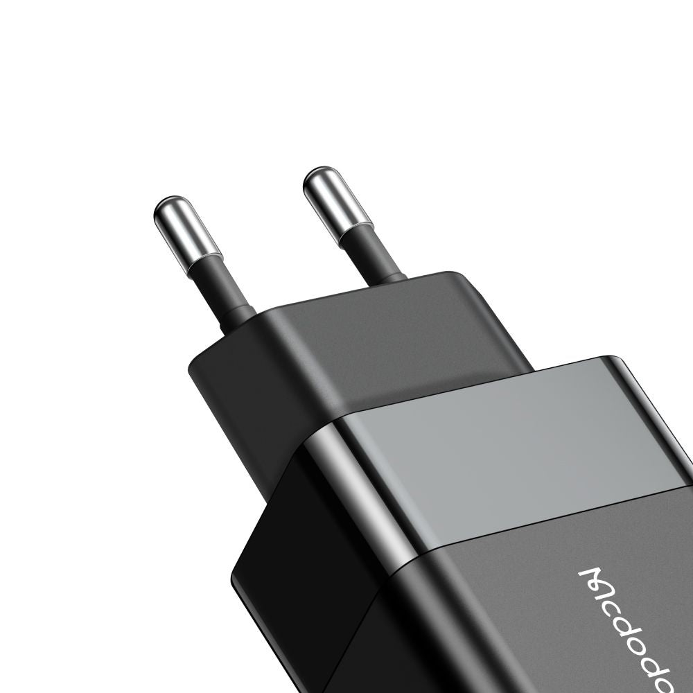Mcdodo - Wall Charger Hydrogen Series (CH-1951) - Dual Port, 20W, Fast Charger, Fireproof PC - Black
