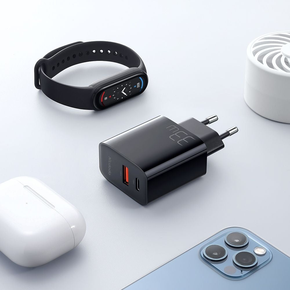 Mcdodo - Wall Charger (CH-0921) - Dual Port, 33W, Fast Charger, Fireproof PC - Black