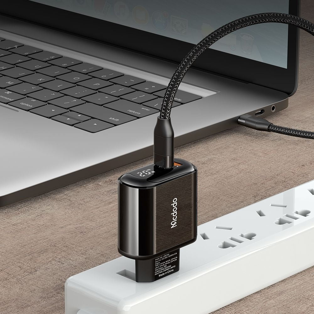 Mcdodo - Wall Charger Chocolate Series (CH-7170) - USB-C/A, 20W, Digital Display, PD + QC - Black