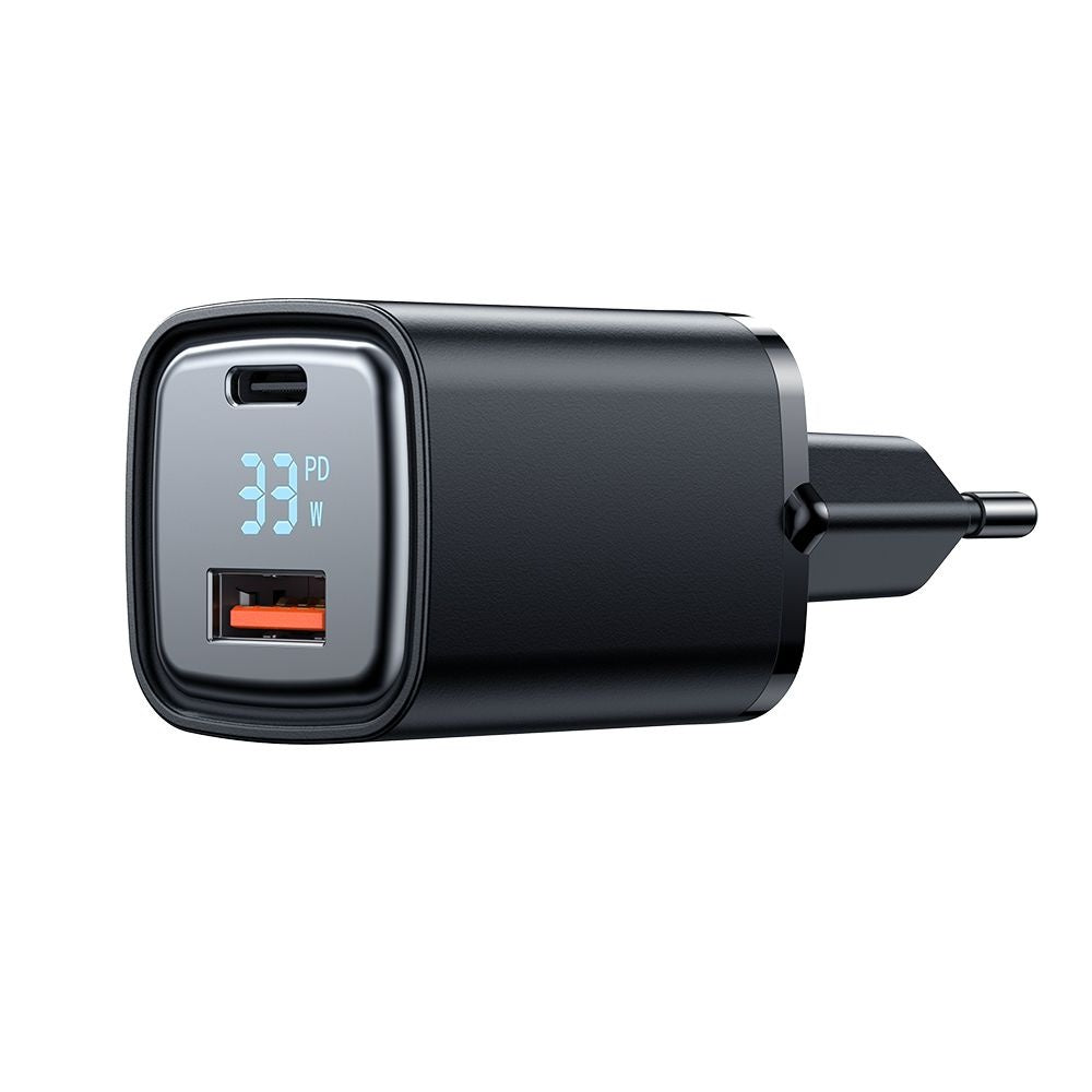 Mcdodo - Wall Charger Graphite Series (CH-1701) - USB-A, USB-C, 33W, Fast Charger, Digital Display - Black