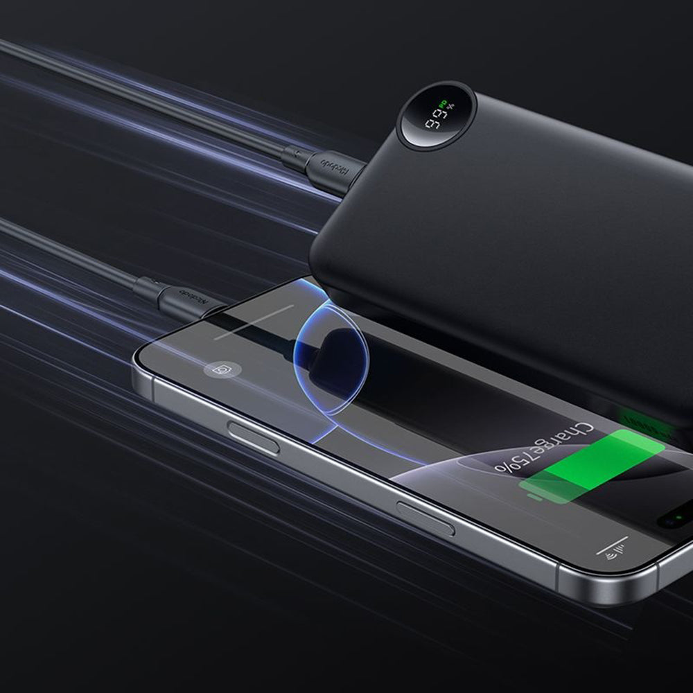 Mcdodo - Power Bank (MC-3850) - USB, 2x Type-C, 10000mAh, 30W, LED Display - Black