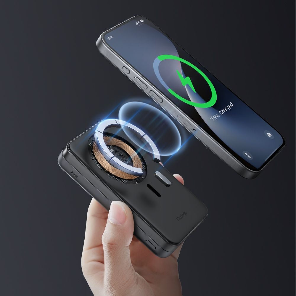 Mcdodo - 2in1 Magnetic Power Bank (MC-6310) - Foldable Phone Stand, Qi2, 10000mAh, 20W, LED Indicator - Black