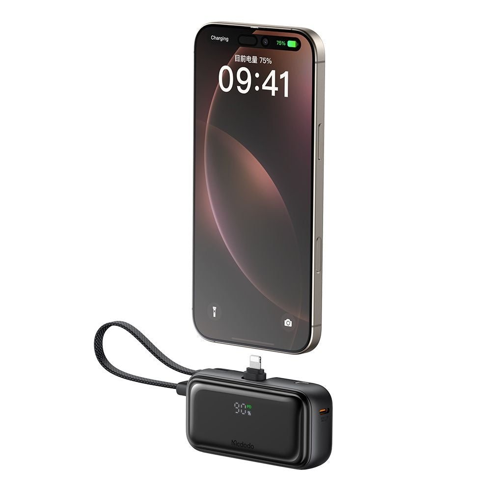 Mcdodo - Power Bank FreeKit Series (MC-7800) - with Built-in Cable & Connector Lightning, 5000mAh, 22.5W - Black