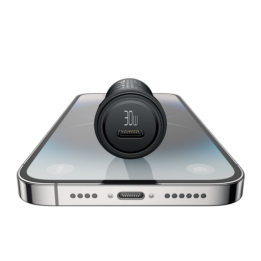 Mcdodo - Car Charger Obsidian Series (CC-7493) - Type-C Cable Included, PD30W, Smart IC, Mini Size, 1.2m - Black