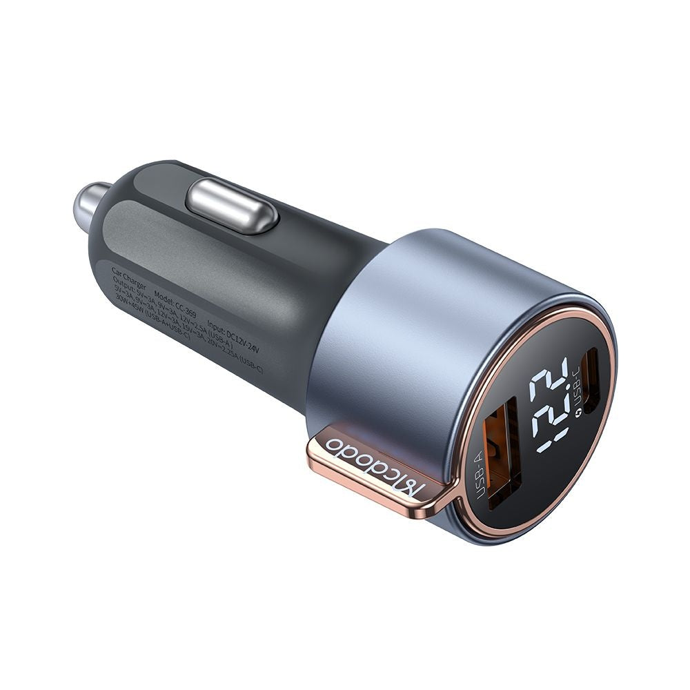Mcdodo - Car Charger Venus Series (CC-3690) - Dual Port, Fast Charger, PD75W, Digital Display, 12-24V - Black