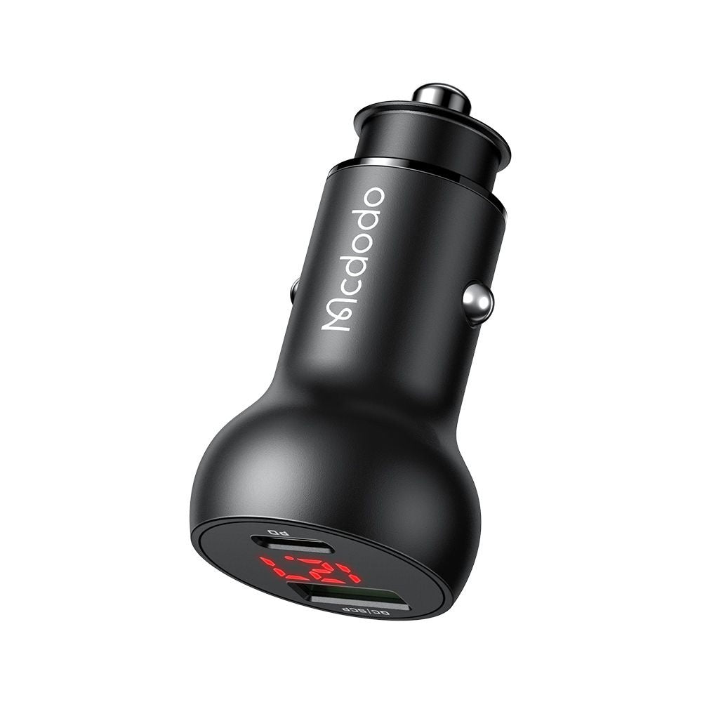 Mcdodo - Car Charger (CC-7030) - Dual Port, Fast Charging, 45W, Digital Display, Multiple Protections - Black