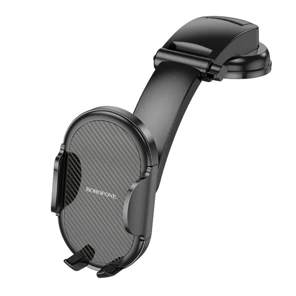 Borofone - Car Holder Charm (BH73) - with Suction Cup, for Dashboard/Windshield, 360° Adjust, Universal, Telescopic Arm - Black