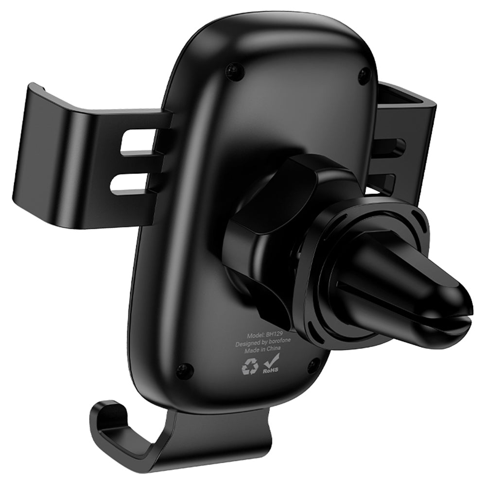 Borofone - Car Holder Follower Gravity (BH129) - for Air Vent, 360° Adjust, Gravity Vent Mount, ABS Silicone, 6.1–7" - Black