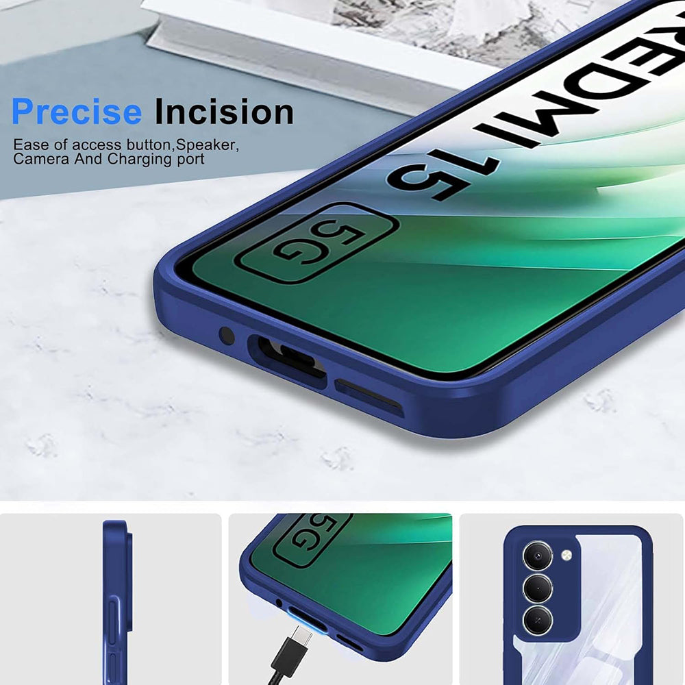 Techsuit - ColorVerse 360 Series + Screen Protector - Xiaomi Redmi 15 4G / Redmi 15 5G - Blue