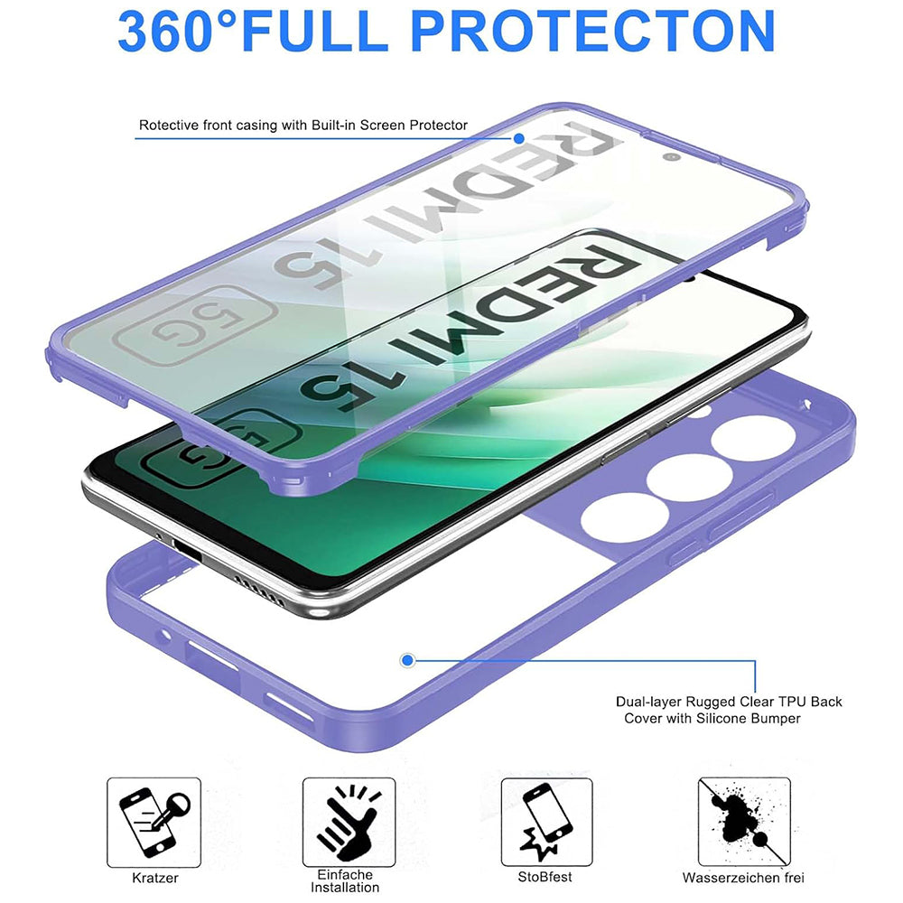 Techsuit - ColorVerse 360 Series + Screen Protector - Xiaomi Redmi 15 4G / Redmi 15 5G - Pink