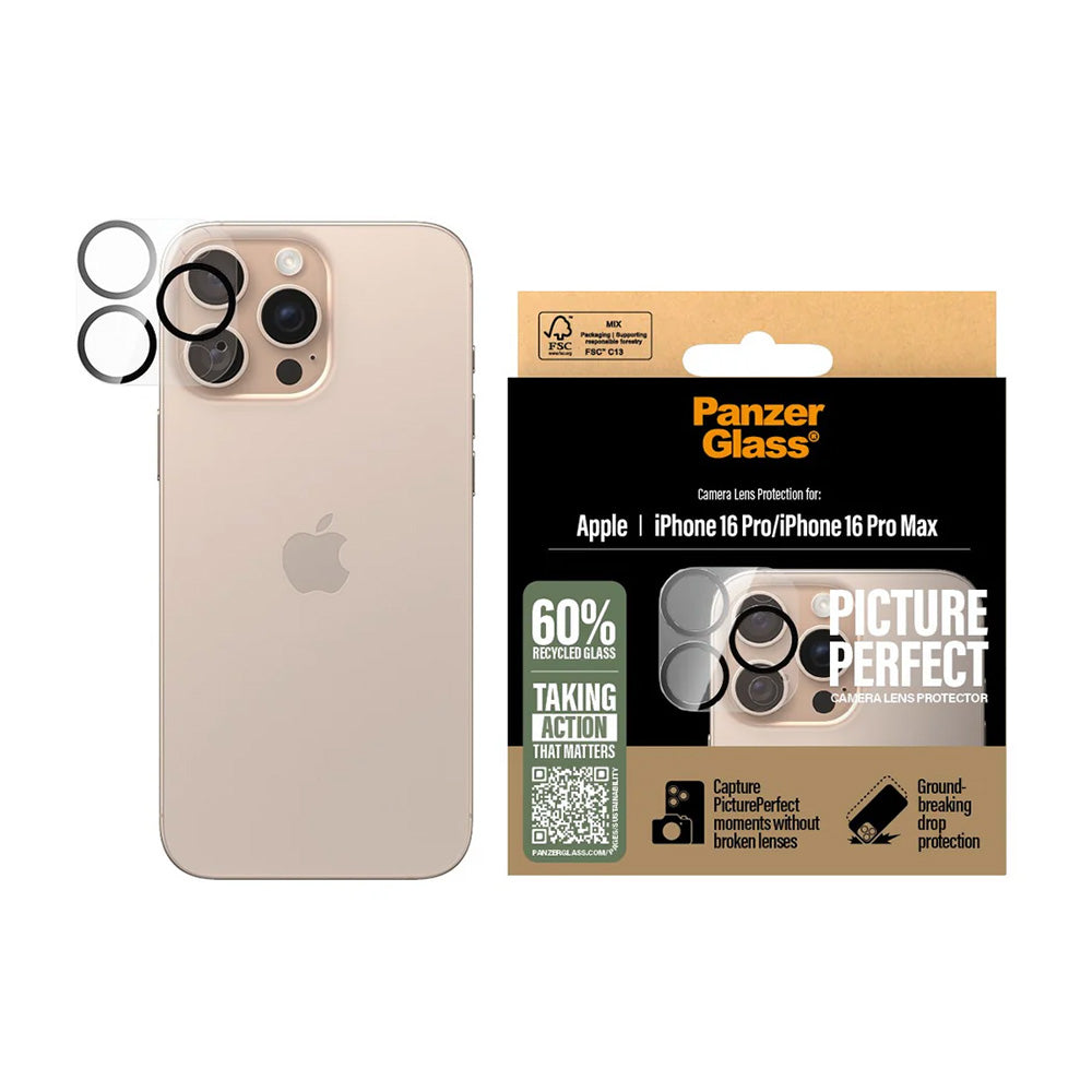 PanzerGlassÂ® - PicturePerfect Camera Lens Protector - iPhone 16 Pro / iPhone 16 Pro Max - Transparent