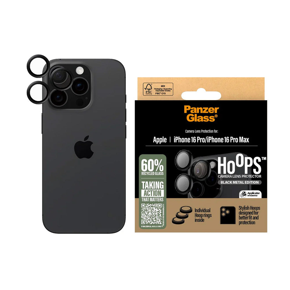 PanzerGlassÂ® - HoopsÂ® Camera Lens Protector - iPhone 16 Pro / iPhone 16 Pro Max - Black