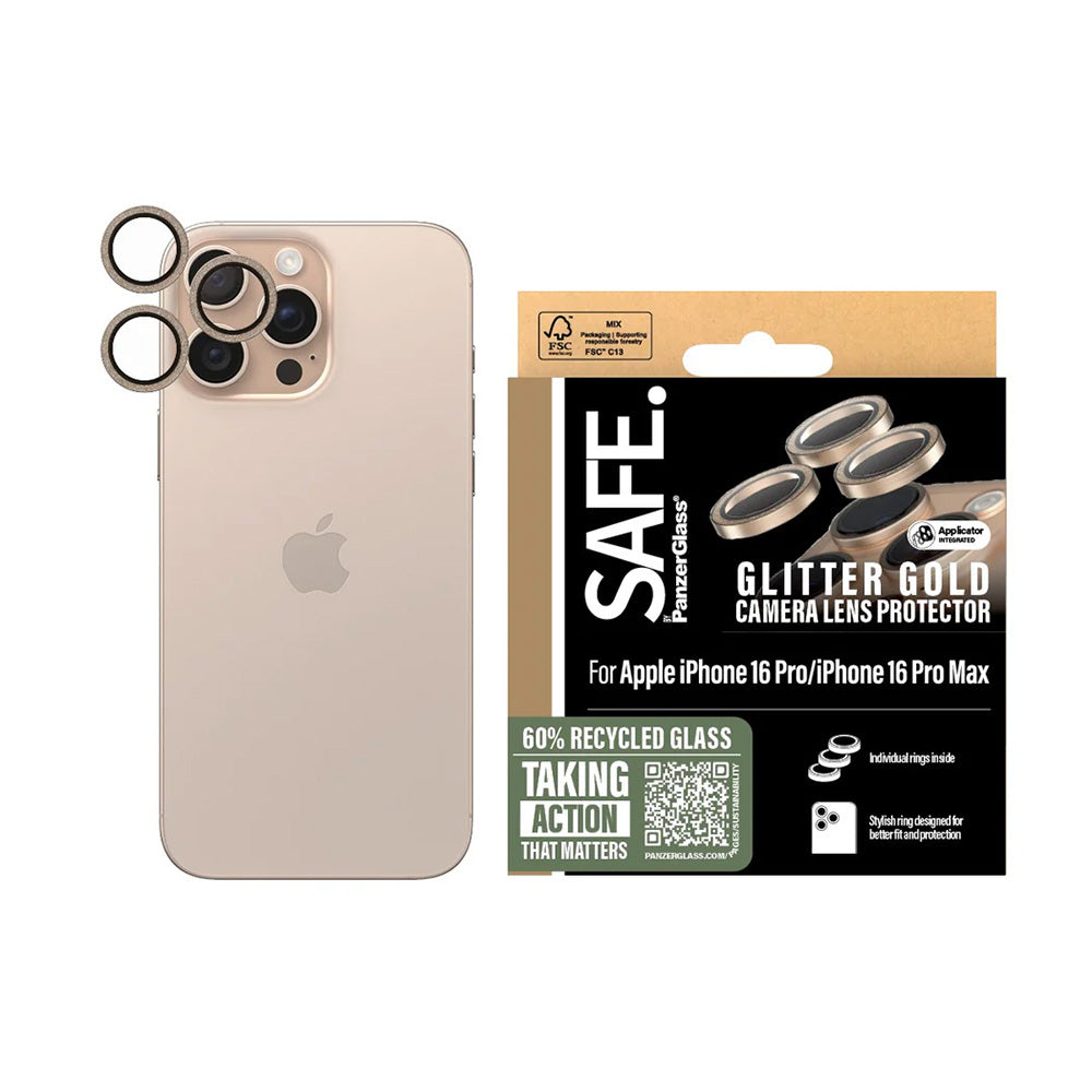 PanzerGlassÂ® - SAFE. Camera Lens Protector - iPhone 16 Pro / iPhone 16 Pro Max - Glitter Gold