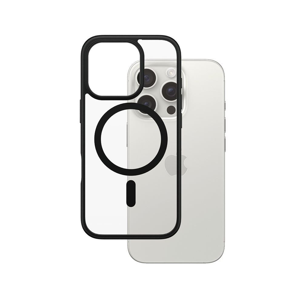 PanzerGlassÂ® - HardCase Black MagSafe & Frame Series - iPhone 16 Pro - Clear