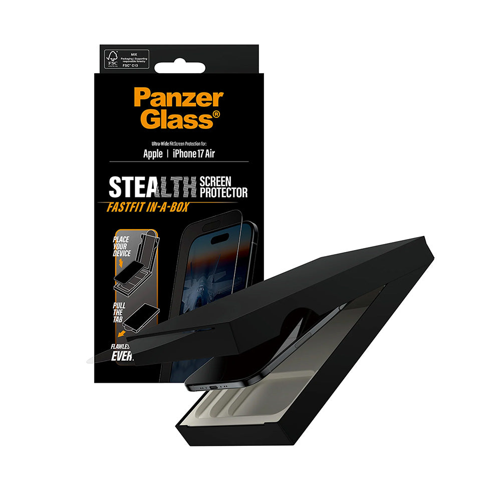 PanzerGlassÂ® - Ultra-Wide Fit Stealth Screen Protector w. FASTFIT IN-A-BOX - iPhone 17 Air - Black