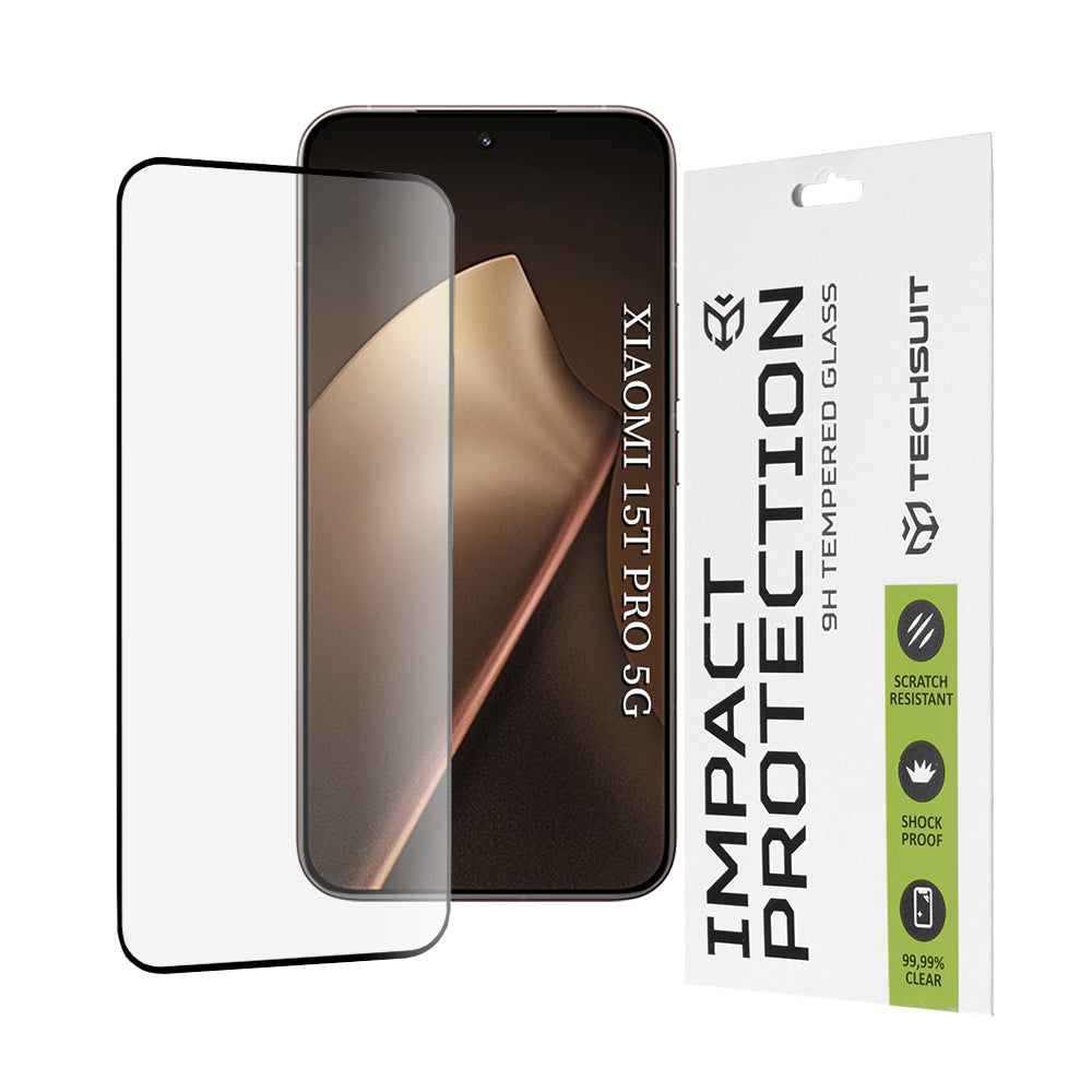 Techsuit - 111D Full Cover / Full Glue Glass - Xiaomi 15T Pro - Black