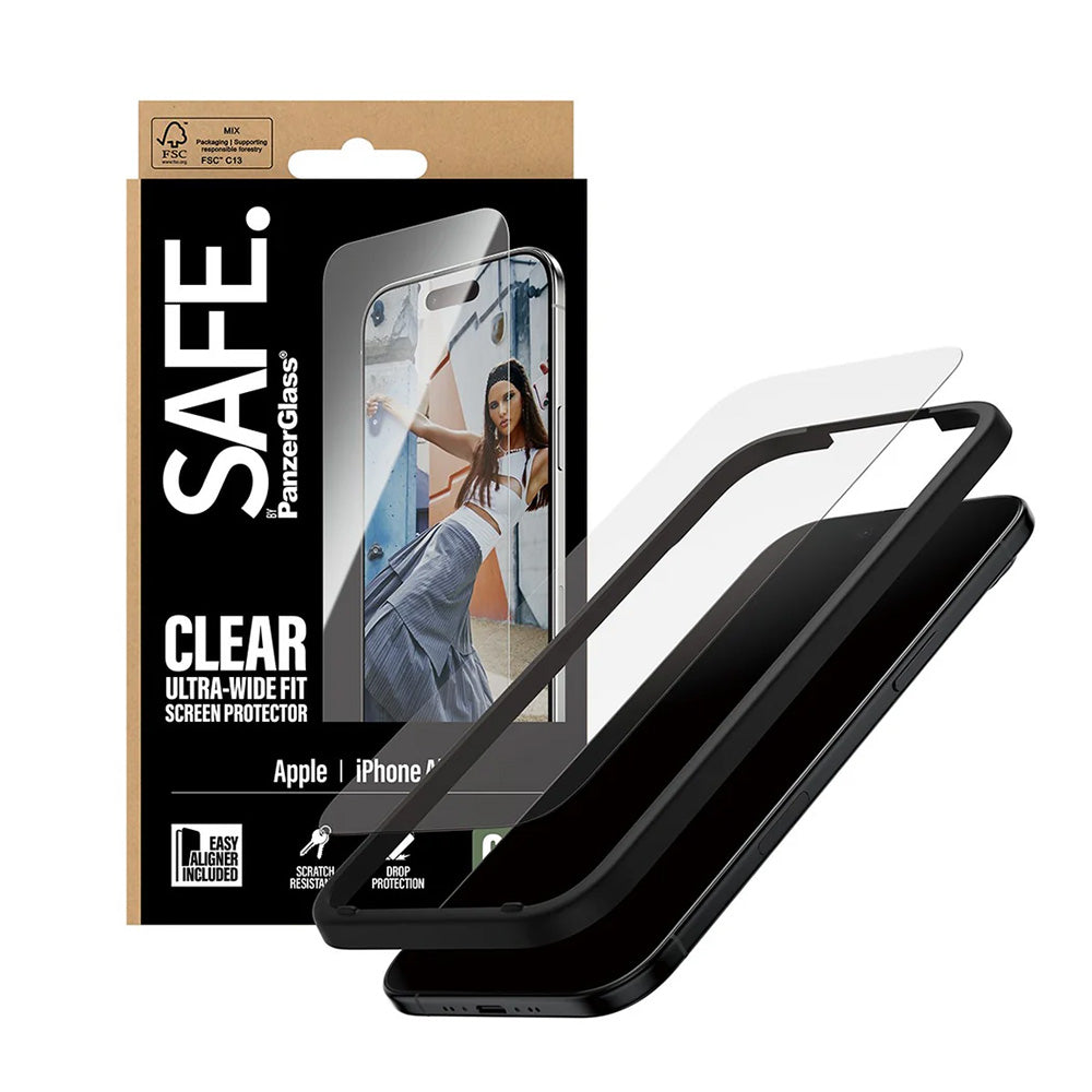 PanzerGlassÂ® - SAFE. Ultra-Wide Fit Screen Protector w. EasyAligner - iPhone 17 Air - Clear