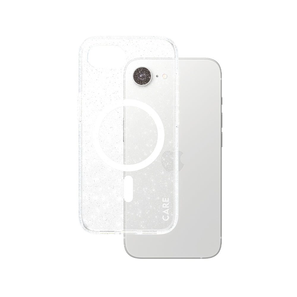 PanzerGlassÂ® - CARE Flagship Urban Combat Star Lit w. White Qi Compatible - iPhone 16e - Clear
