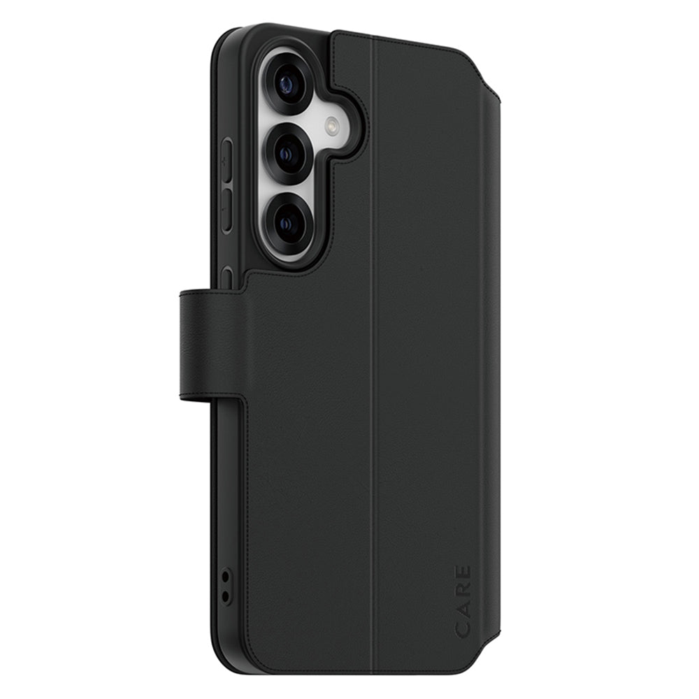 PanzerGlassÂ® - CARE Feature Kickstand Wallet Case - Samsung Galaxy S25 - Black