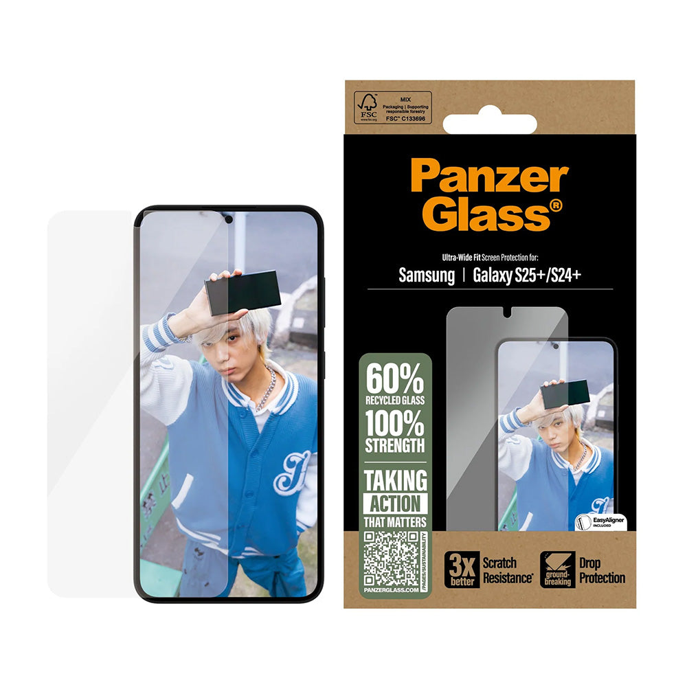 PanzerGlassÂ® - Ultra-Wide Fit Screen Protector - Samsung Galaxy S25 Plus / S24 Plus - Clear