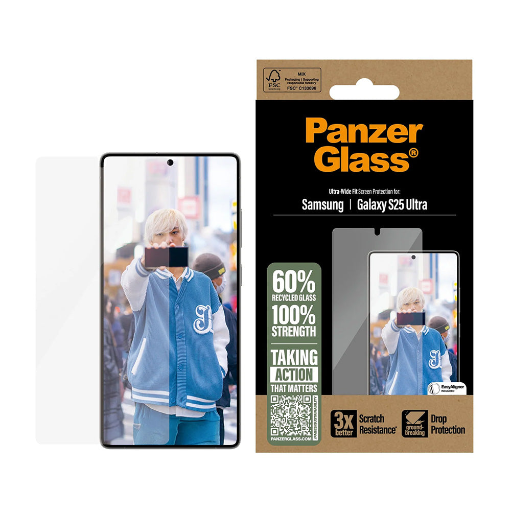 PanzerGlassÂ® - Ultra-Wide Fit Screen Protector - Samsung Galaxy S25 Ultra - Clear