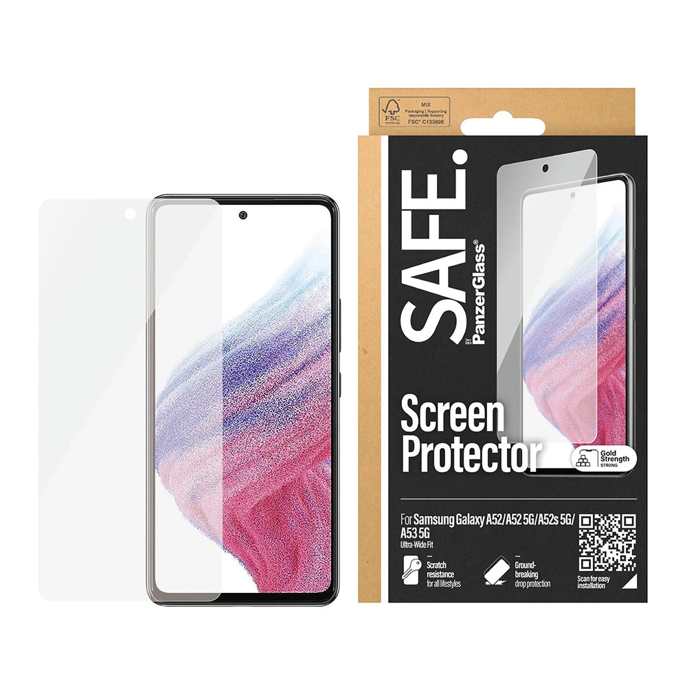 PanzerGlassÂ® - SAFE. Ultra-Wide Fit Screen Protector - Samsung Galaxy A52 4G / A52 5G / A52s 5G / A53 5G - Clear