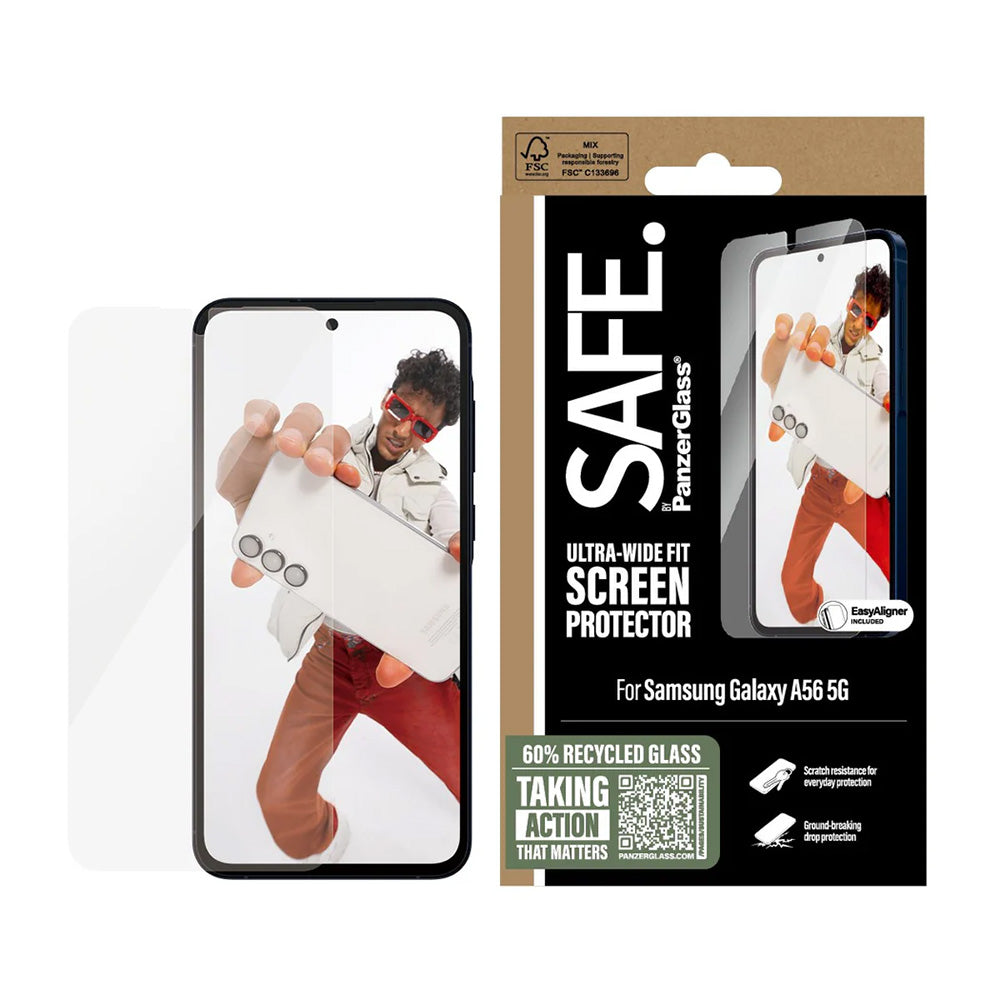 PanzerGlassÂ® - SAFE. Ultra-Wide Fit Screen Protector w. Aligner - Samsung Galaxy A56 5G - Clear