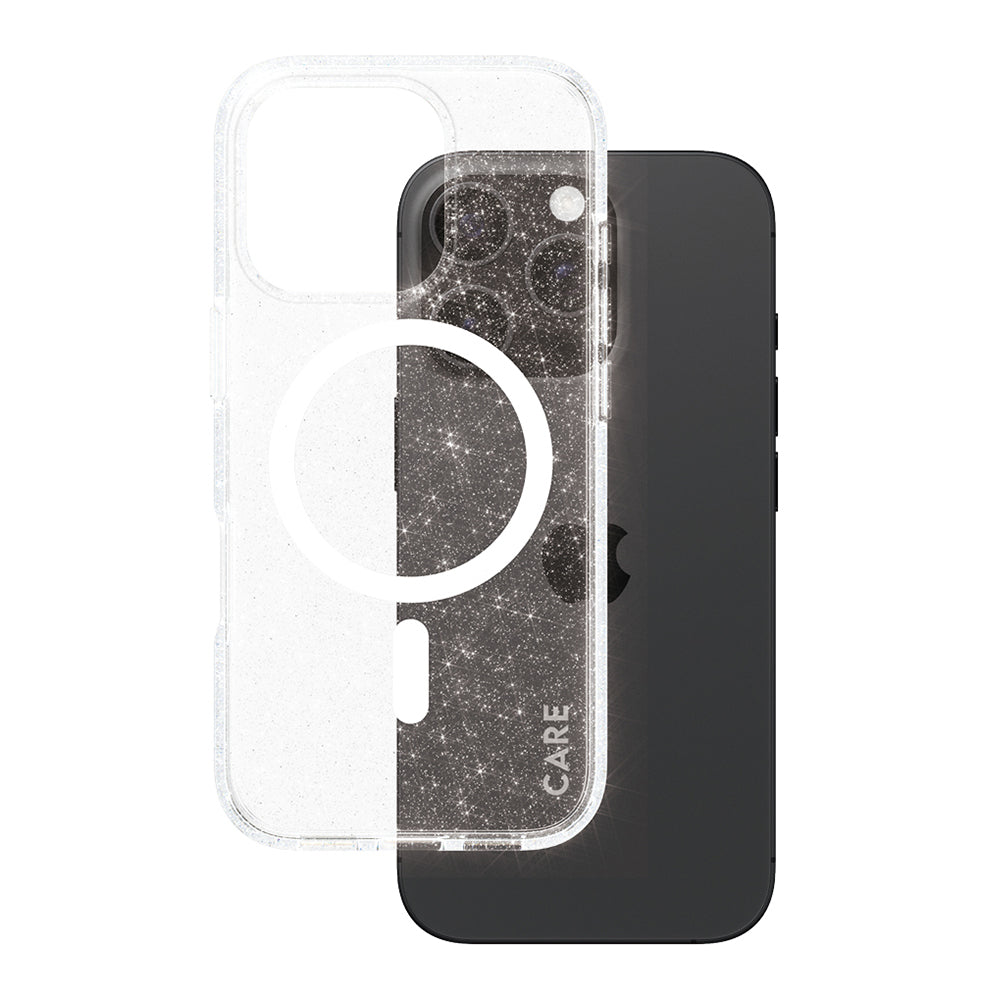 PanzerGlassÂ® - CARE Flagship Urban Combat Star Lit White MagSafe - iPhone 16 Pro - Clear