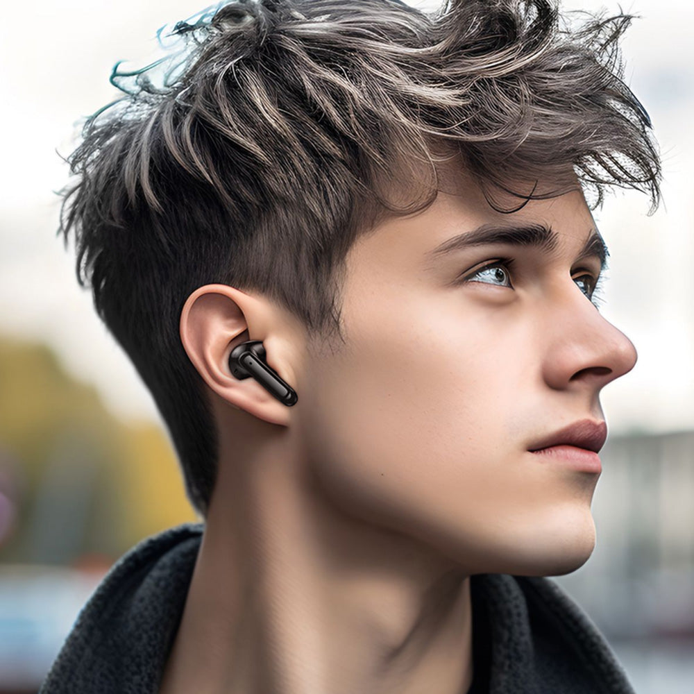 Borofone - Wireless Earbuds Shine (FQ1) - Bluetooth V5.4, TWS, 320mAh, Multipoint, Track Control, Siri Activation - Black