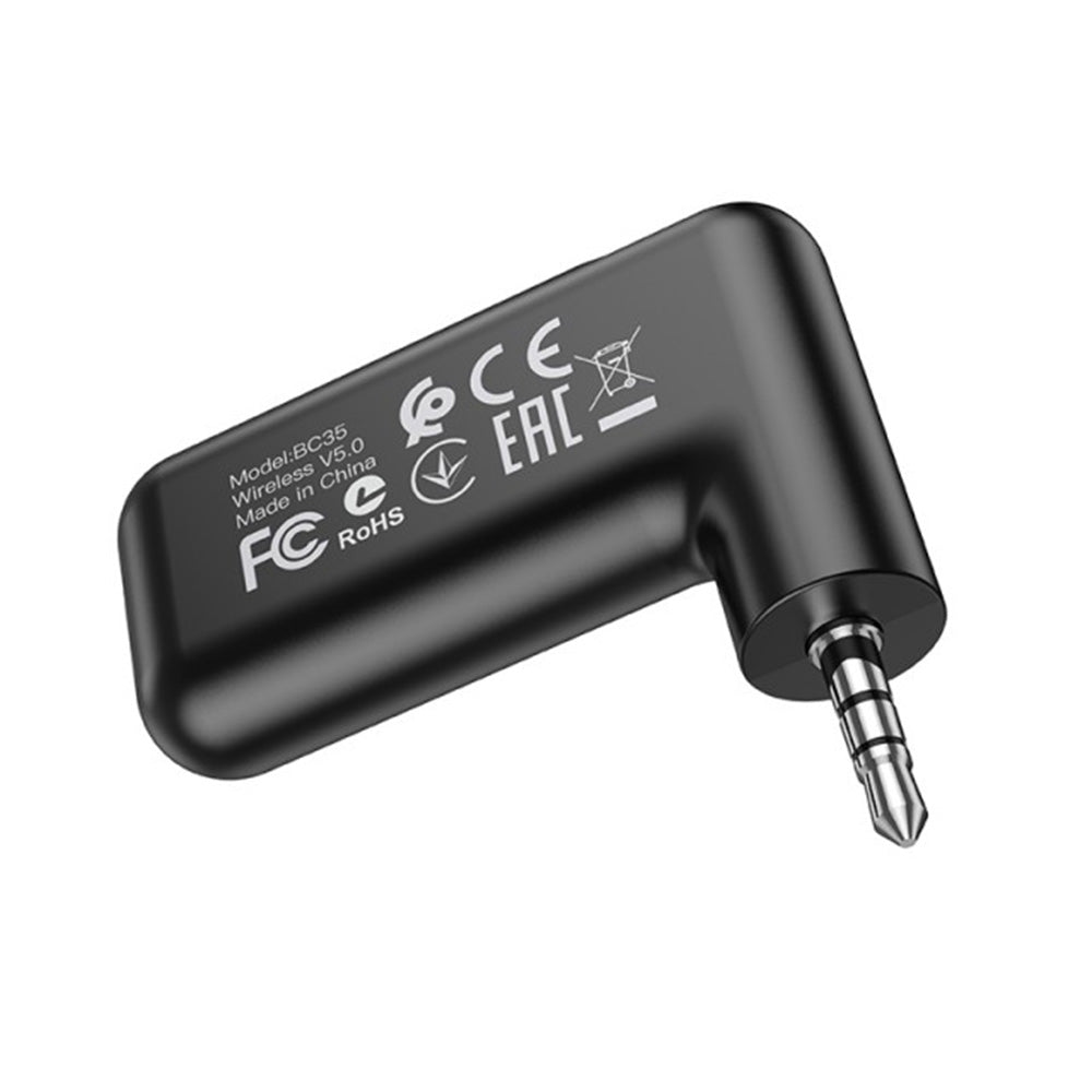 Borofone - Wireless Audio Receiver Wideway (BC35) - Bluetooth 5.0 Adapter, 150mAh, Jack 3.5mm - Black