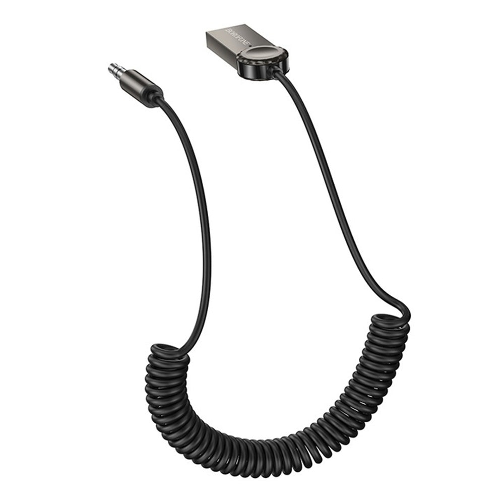 Borofone - Cable Audio Receiver Peaceful (BC56) - Bluetooth V5.0 Adapter, Jack 3.5mm - Metal Gray
