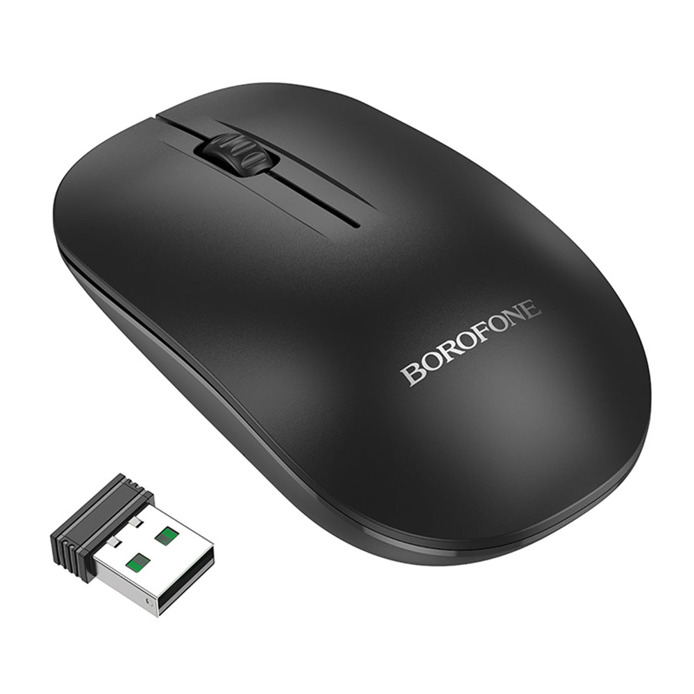 Borofone - Wireless Mouse Planet (BG14) - 2.4Ghz, 1000DPI, 3 Buttons, M68 Chip - Black