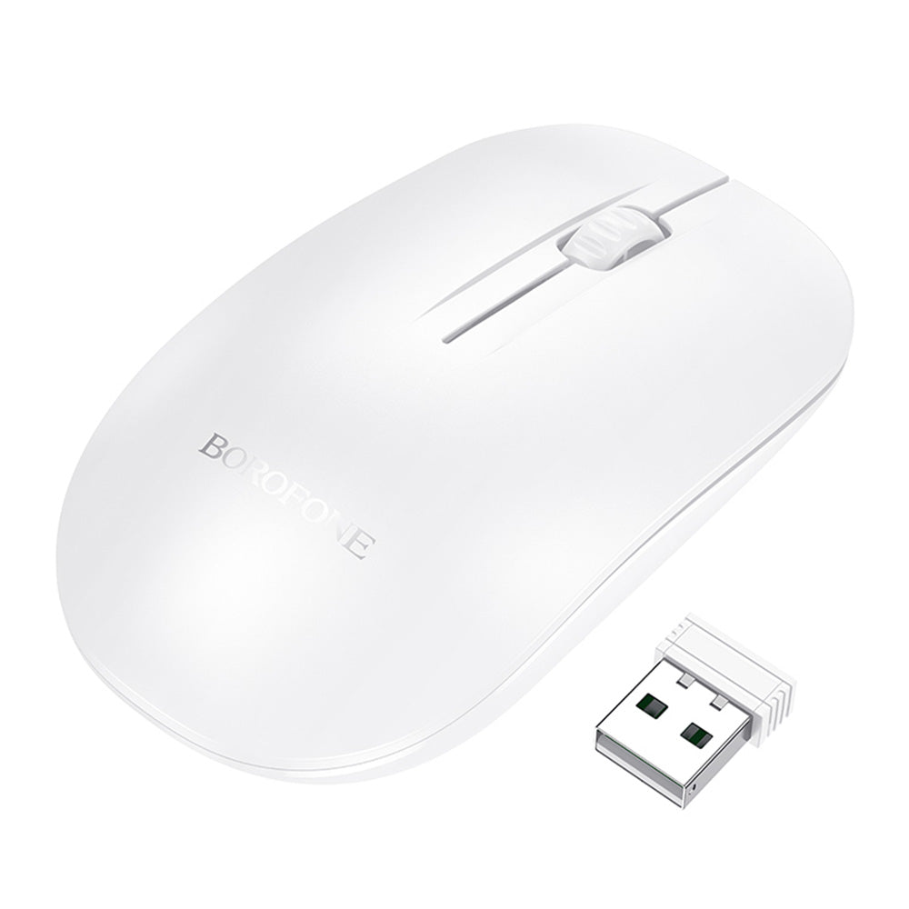 Borofone - Wireless Mouse Planet (BG14) - 2.4Ghz, 1000DPI, 3 Buttons, M68 Chip - White