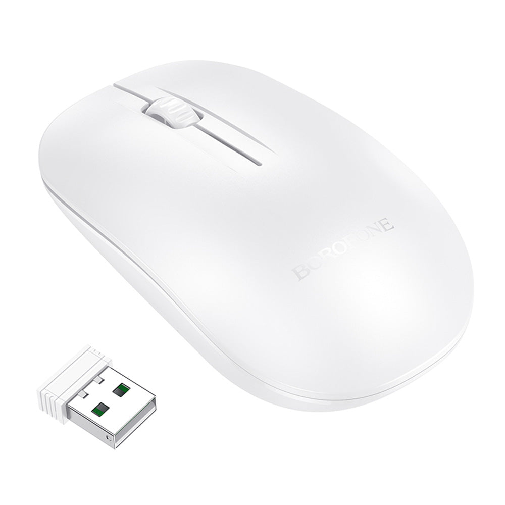 Borofone - Wireless Mouse Planet (BG14) - 2.4Ghz, 1000DPI, 3 Buttons, M68 Chip - White